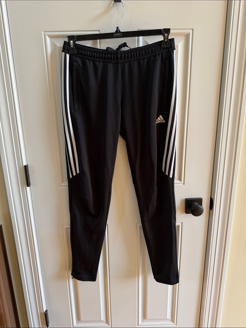 adidas Black Joggers with White Three-Stripes